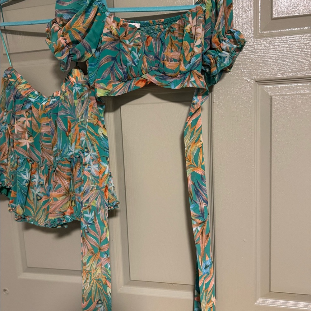 Hot Miami Styles Tropical Print Two-Piece Set - Size [Insert Size] - Never Worn!